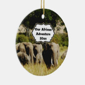 アフリカ冒険DIY年アフリカゾウの写真 セラミックオーナメント (右)