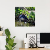 アフリカ冠クレーンプリント ポスター (ホームオフィス)