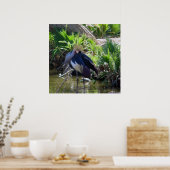 アフリカ冠クレーンプリント ポスター (キッチン)