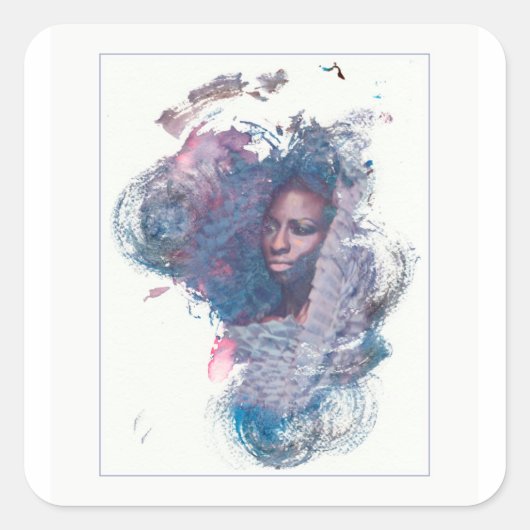 アフリカ出身の少女 スクエアシール (正面)