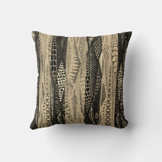 アフリカ動揺しての泥の布のパターン クッション (裏面)