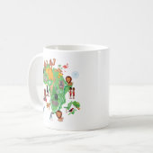 アフリカ動物の地図 コーヒーマグカップ (正面左)