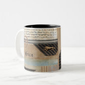 アフリカ動物コラージュ ツートーンマグカップ (正面左)