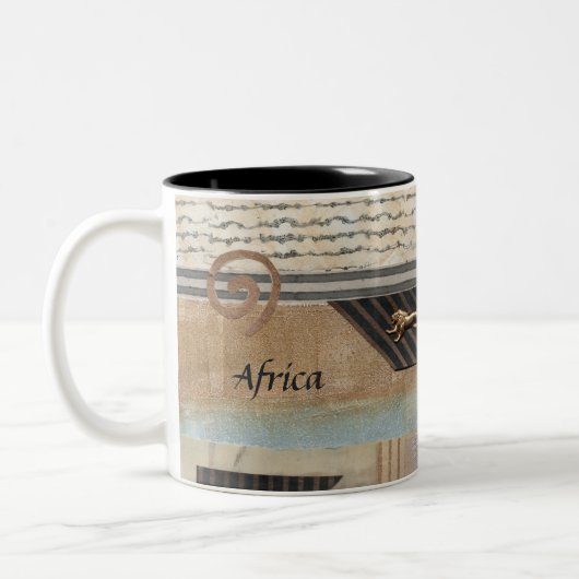 アフリカ動物コラージュ ツートーンマグカップ (左)