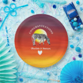 アフリカ動物サファリサンセッパーソナライズされたト ペーパープレート (パーティー)