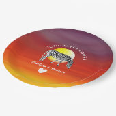 アフリカ動物サファリサンセッパーソナライズされたト ペーパープレート (アングル)