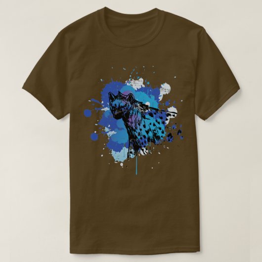 アフリカ動物ハイエナ Tシャツ (デザイン正面)