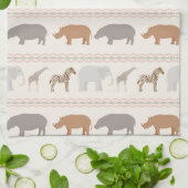 アフリカ動物パターン1 キッチンタオル (折り畳み)