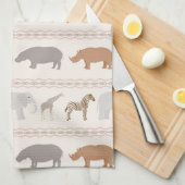 アフリカ動物パターン1 キッチンタオル (四つ折り)