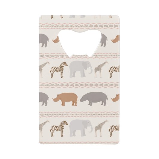 アフリカ動物パターン1 クレジットカード栓抜き (正面)