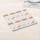 アフリカ動物パターン1 スクエアペーパーコースター (アングル)