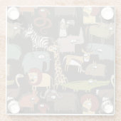 アフリカ動物パターン ガラスコースター (裏面)