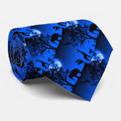 アフリカ動物ミッドナイトサテン ネクタイ (ロール)