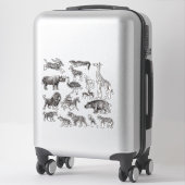 アフリカ動物ヴィンテージイラスト シール (スーツケース)