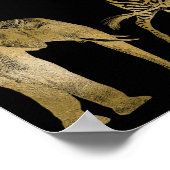 アフリカ動物動物園結婚のシーティングチャート金ゴールド ポスター (角)