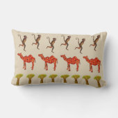 アフリカ動物可愛いイラストレーション腰掛け ランバークッション (裏面)