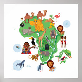 アフリカ動物地図 ポスター