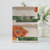 アフリカ動物赤コラージュ サンキューカード (スタンド正面)