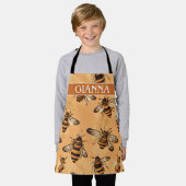 アフリカ化ミツバチのモザイクカラフルパターン エプロン (着用した状態)