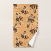 アフリカ化ミツバチのモザイクカラフルパターン バスタオルセット (ハンドタオル)