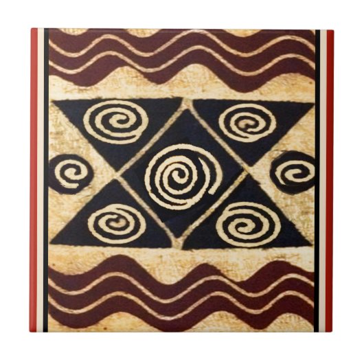 アフリカ原始デコール タイル (正面)
