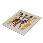 アフリカ図解入りの、写真付きののダンサーの背景 タイル (側面)