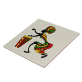 アフリカ図解入りの、写真付きのドラマー タイル (側面)