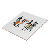 アフリカ図解入りの、写真付きの人女性の背景 タイル (側面)