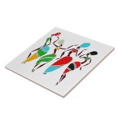 アフリカ図解入りの、写真付きの人女性の背景 タイル (側面)