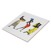 アフリカ図解入りの、写真付きの人女性の背景 タイル (側面)