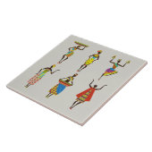 アフリカ図解入りの、写真付きの女性 タイル (側面)