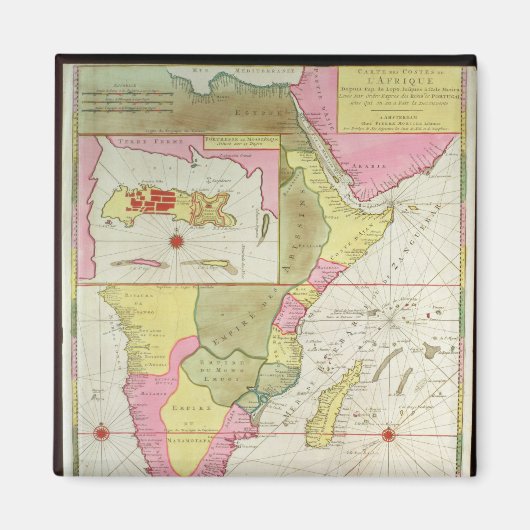 アフリカ国の地図 マグネット (正面)