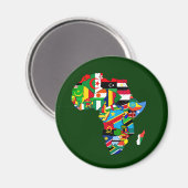 アフリカ国旗の国旗の地図 – アフリカ文化贈り物 マグネット (正面/裏面)