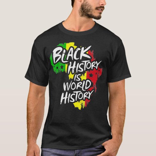 アフリカ国旗の色ブラックヒストリ世界史 Tシャツ (正面)