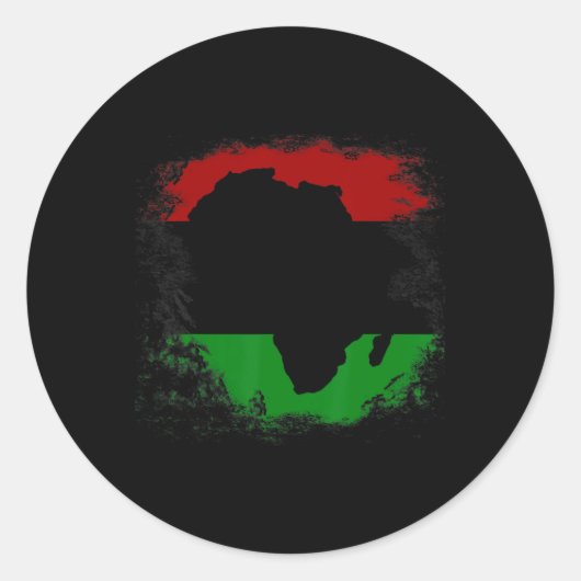 アフリカ国旗アフリカ大陸地図パンアフリカユニア ラウンドシール (正面)