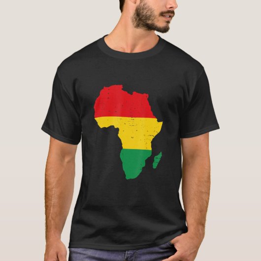 アフリカ国旗ブラック歴史月黒プライドアフリカ Tシャツ (正面)