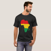 アフリカ国旗ブラック歴史月黒プライドアフリカ Tシャツ (正面フル)