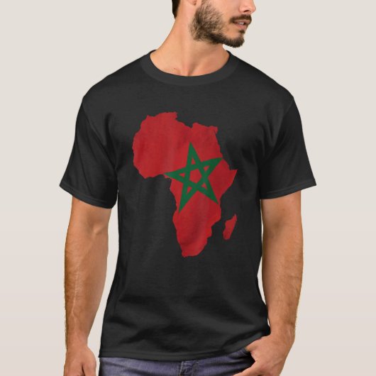 アフリカ国旗モロッコ Tシャツ (正面)