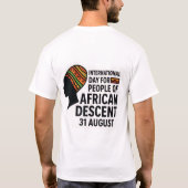 アフリカ国際的系住民の日 Tシャツ (裏面)