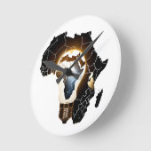 アフリカ地図とデザインされた壁時計 ラウンド壁時計 (傾斜)