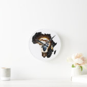 アフリカ地図とデザインされた壁時計 ラウンド壁時計 (ホーム)