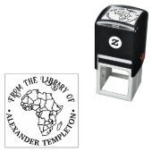 アフリカ地図と国の"図書館から"名前 セルフインキングスタンプ (インサイチュ)