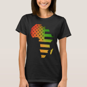アフリカ地図と黒の歴史月のアメリカ国旗g tシャツ
