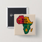 アフリカ地図と黒の歴史月間 缶バッジ (正面&裏面)