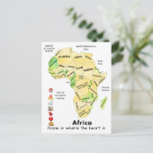 アフリカ地図のカスタマイズ ポストカード (スタンド正面)