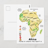 アフリカ地図のカスタマイズ ポストカード (正面/裏面)