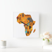 アフリカ地図の時計 スクエア壁時計 (ホーム)