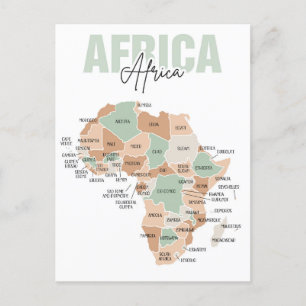 アフリカ地図はがき ポストカード