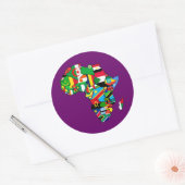 アフリカ地図アフリカ国旗 ラウンドシール (封筒)