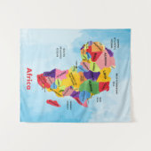 アフリカ地図アートワーク タペストリー (正面(横))